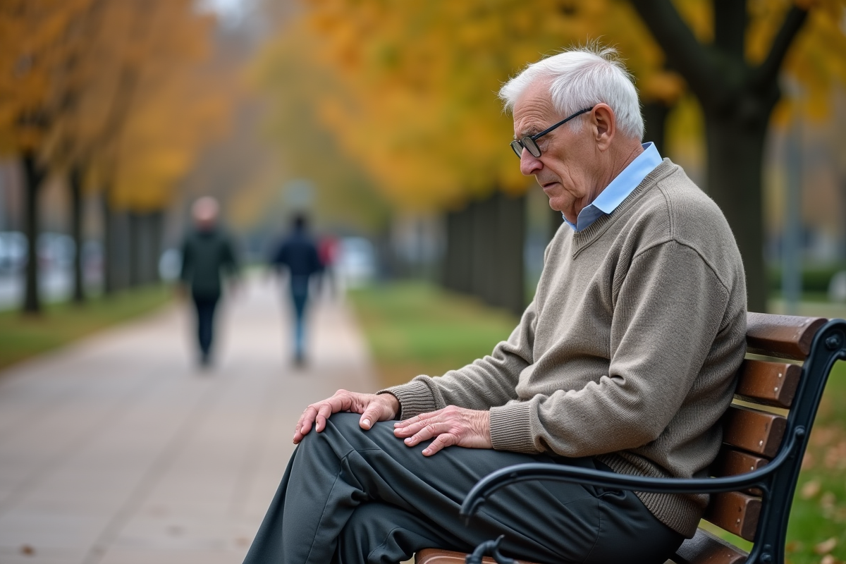 Homme âgé souffrant de douleurs musculaires